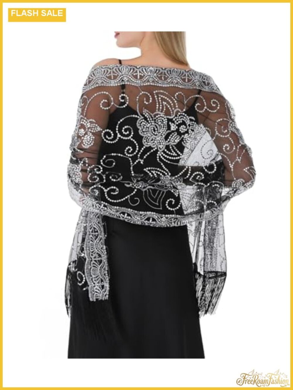 Sequin Lace Shawl Wrap for Evening Dresses Wedding Guest Accessory